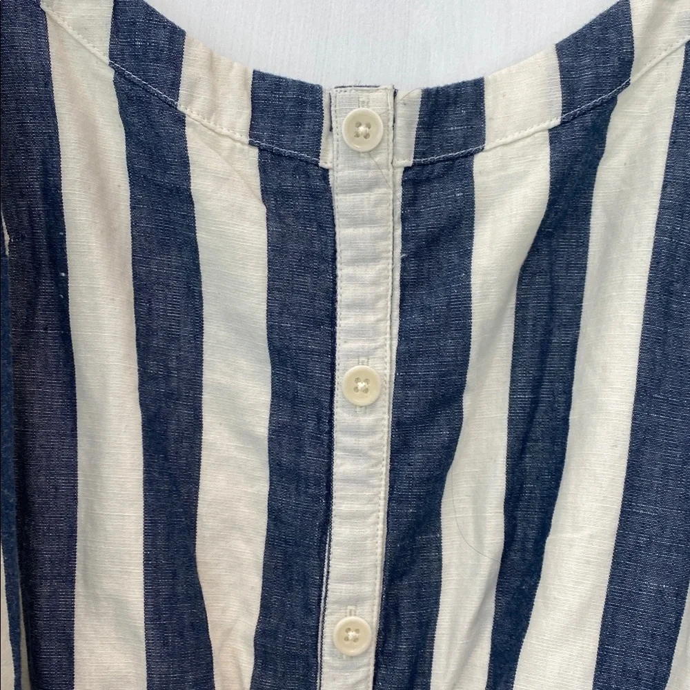 Pact cotton Navy and White Stripe Button-Front Dress - Picture 4 of 10